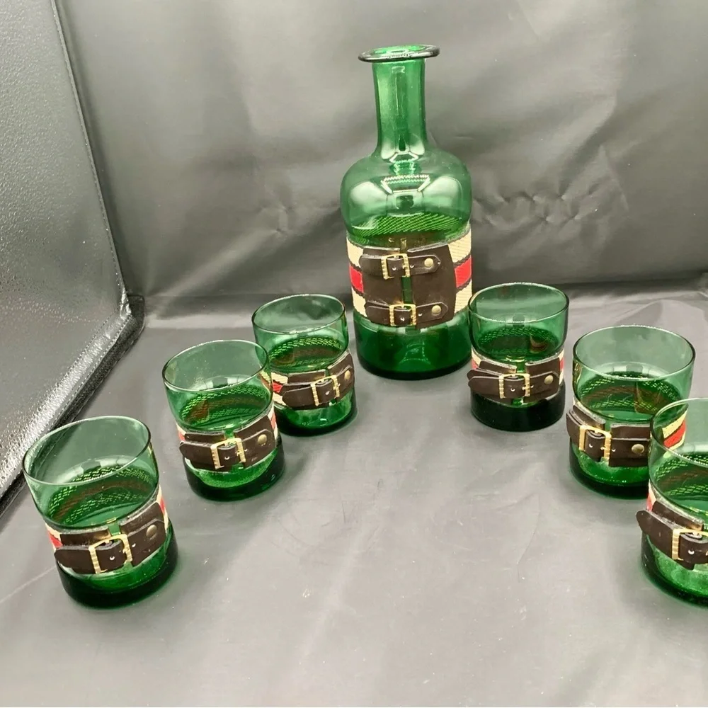 Unique Emerald Hand Blown Green Art Glasses